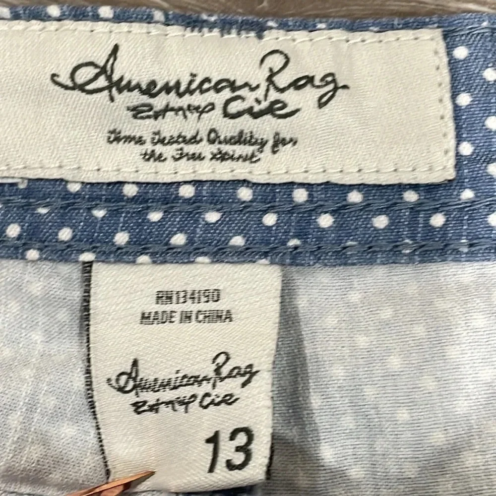 American Rag Cie Polka Dot Shorts Blue White 13